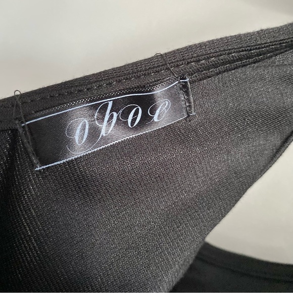 Oboe Black Crochet Peplum Top Size Medium - Picture 4 of 4